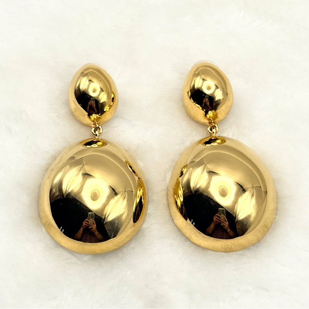 Isabel Marant ‘Awa’ Oversized Gold Tone Sculptural Drop Earrings Retail $495 - Picture 4 of 15